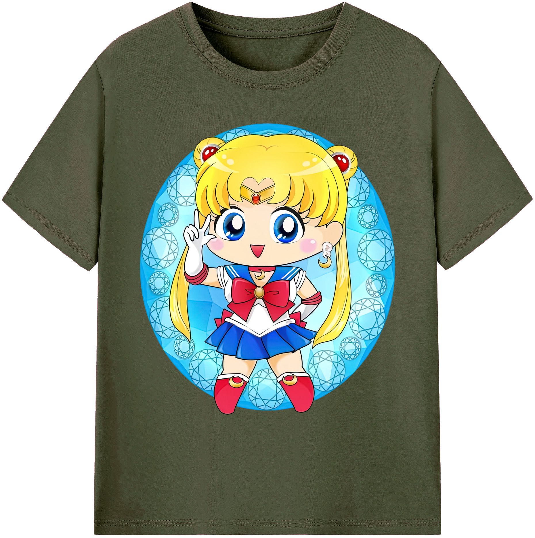 （画像用） 美少女戦士セーラームーン 月野 うさぎ つきの うさぎ Sailor Moon Tsukino Usagi 綿100％ メンズ半袖Tシャツ｜肌触りやわらか＆通気性